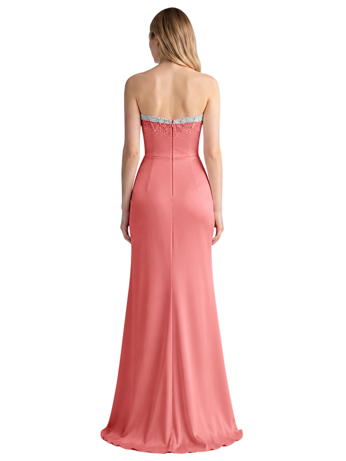 Beaded High Slit Prom Dress 