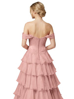 Tiered Off The Shoulder Prom Dress 