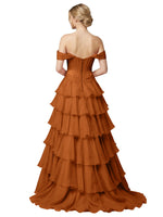 Tiered Off The Shoulder Prom Dress 
