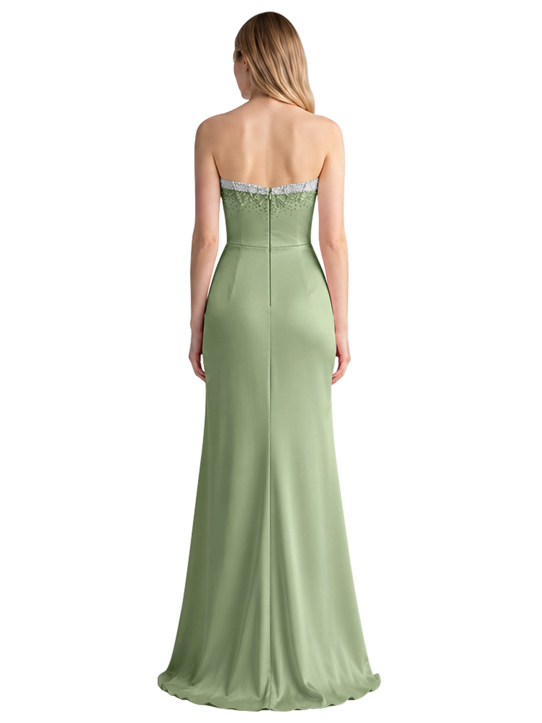 Beaded High Slit Prom Dress 