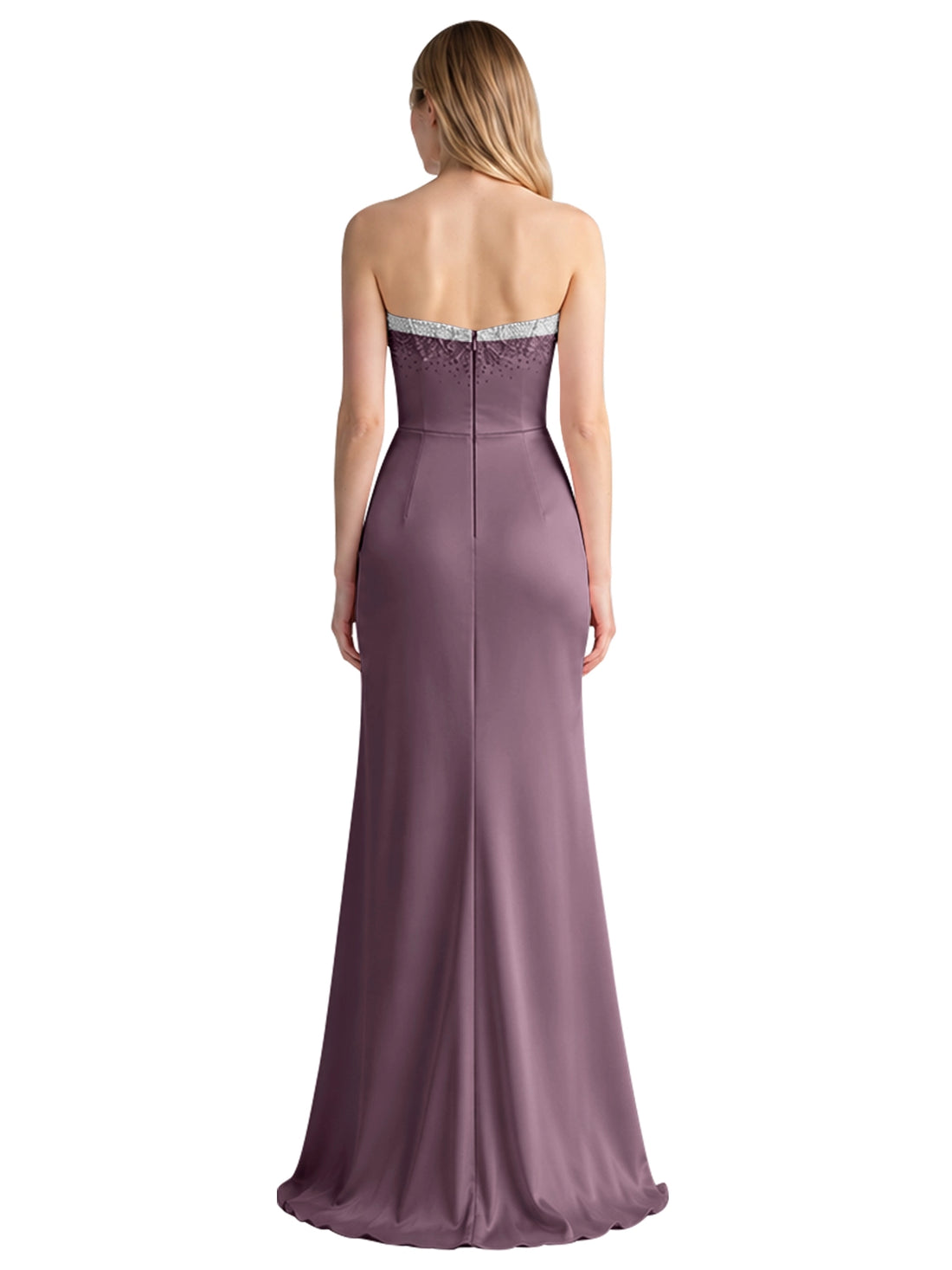 Beaded High Slit Prom Dress 