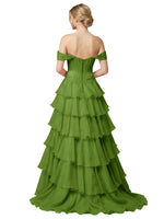Tiered Off The Shoulder Prom Dress 