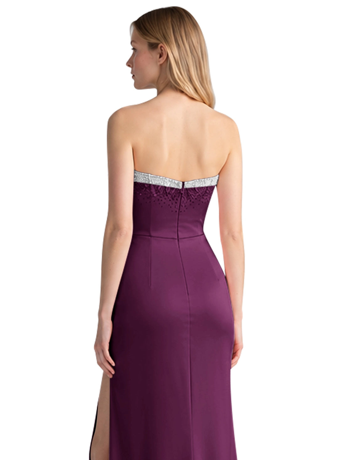 Beaded High Slit Prom Dress 