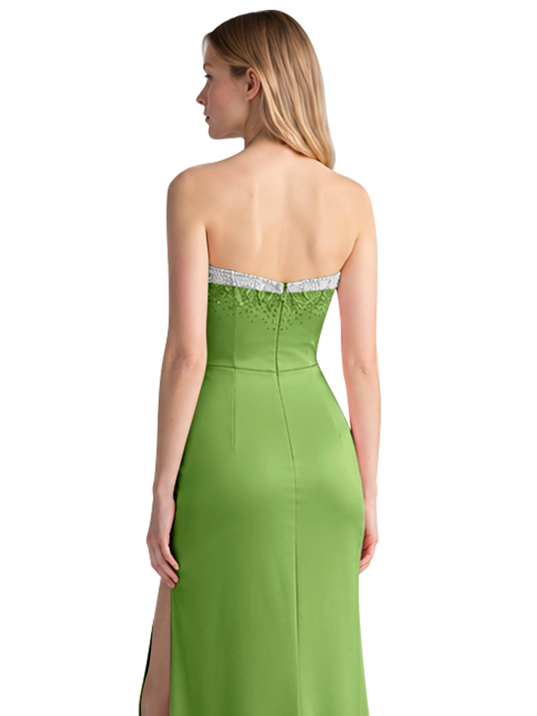 Beaded High Slit Prom Dress 