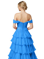 Tiered Off The Shoulder Prom Dress 
