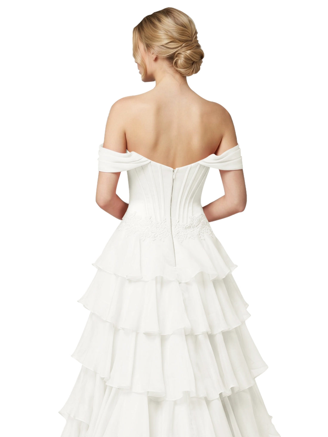Tiered Off The Shoulder Prom Dress 
