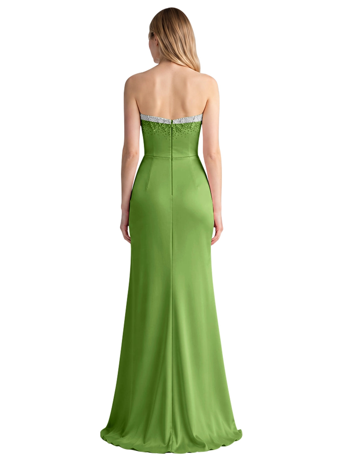 Beaded High Slit Prom Dress 