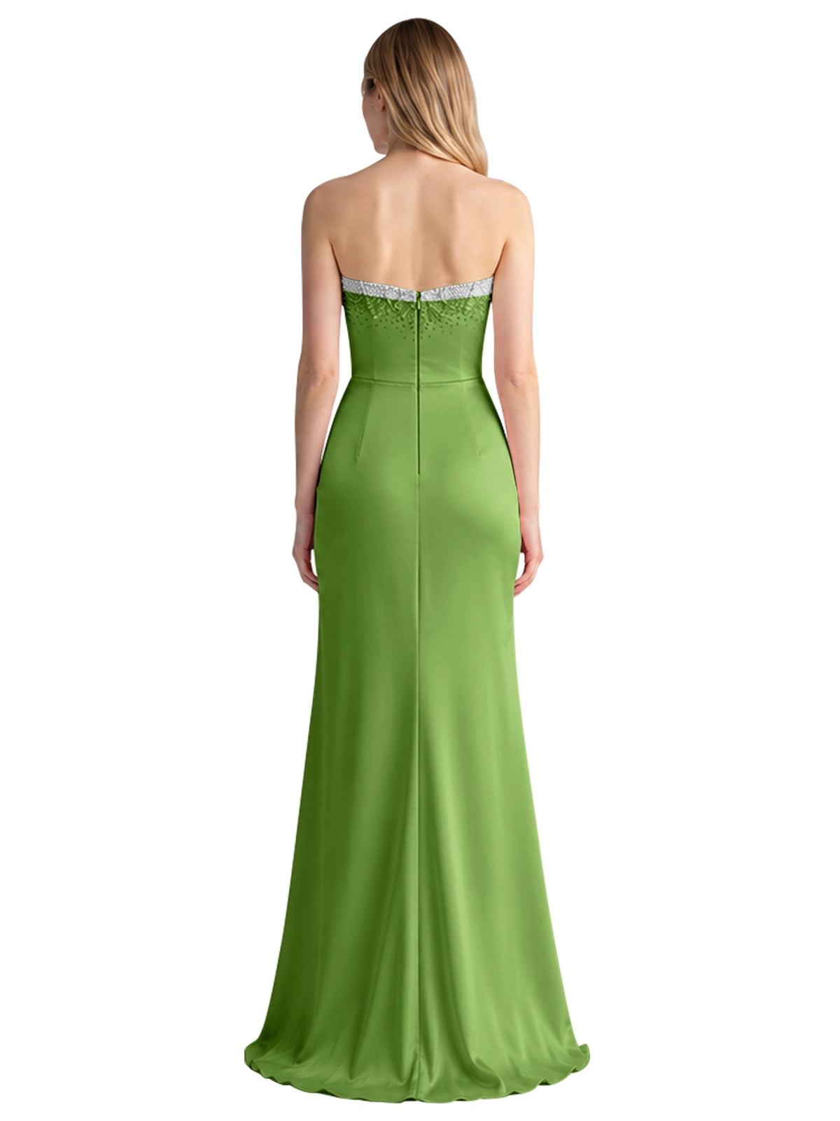 Beaded High Slit Prom Dress 