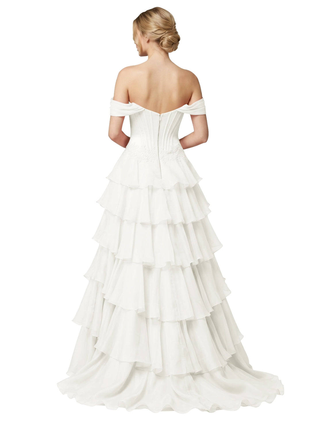 Tiered Off The Shoulder Prom Dress 