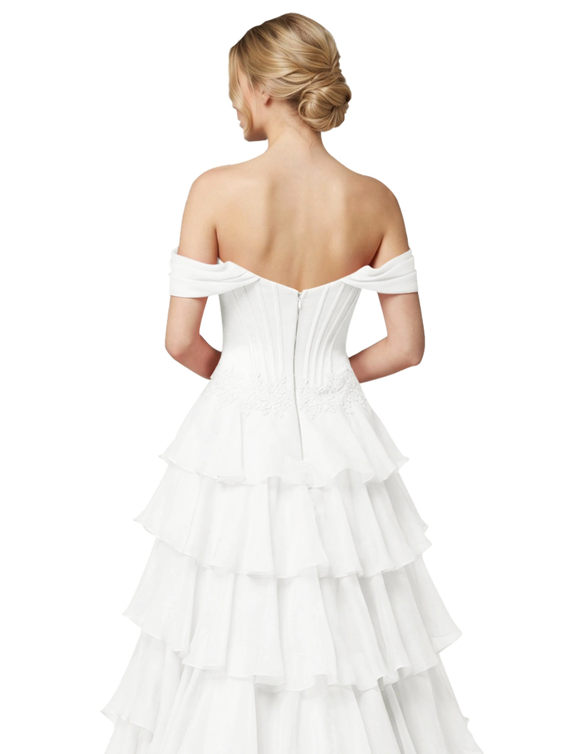 Tiered Off The Shoulder Prom Dress 