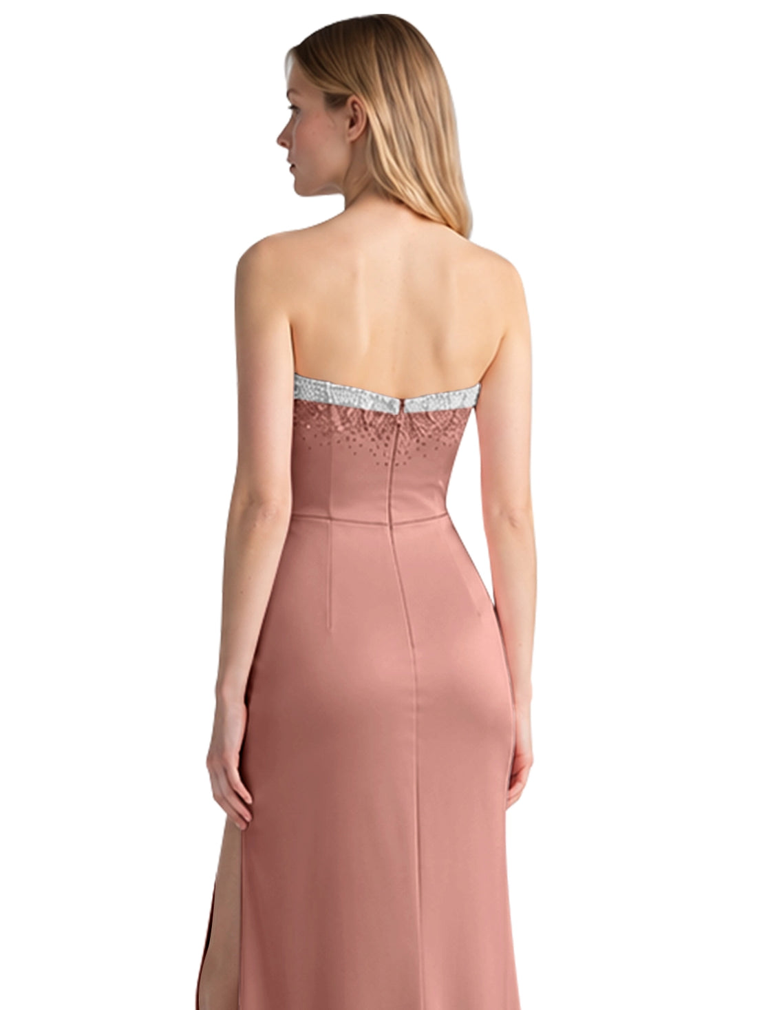 Beaded High Slit Prom Dress 