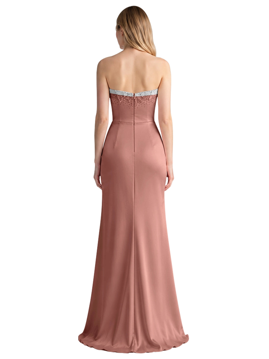Beaded High Slit Prom Dress 