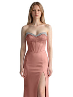 Beaded High Slit Prom Dress 