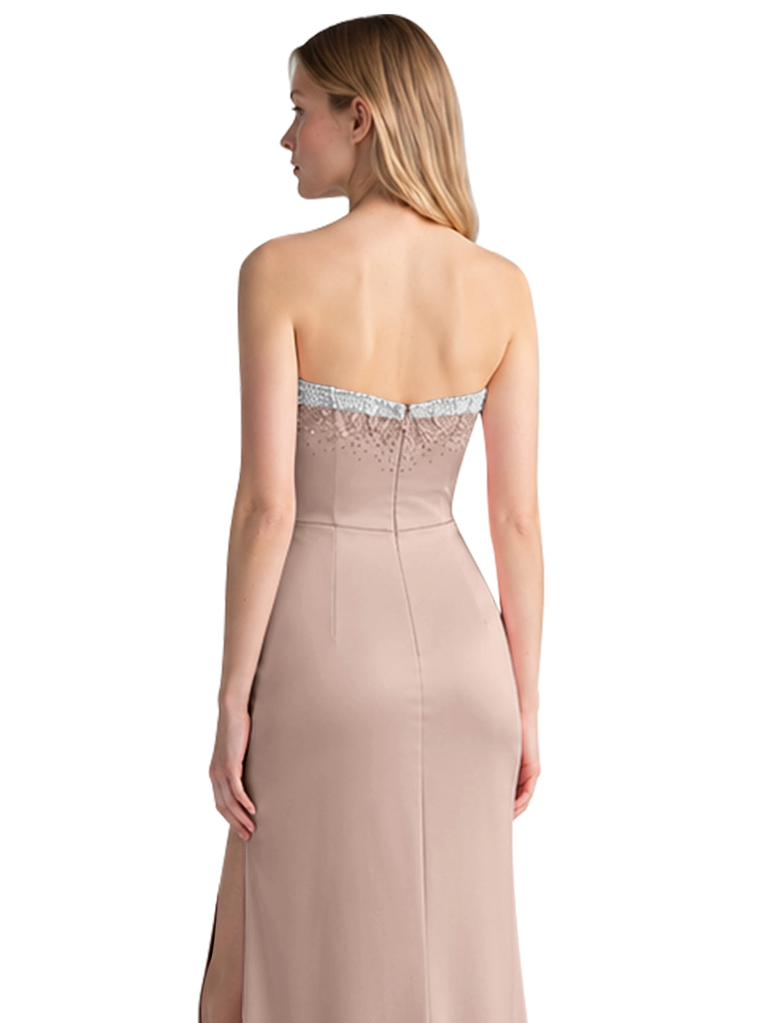 Beaded High Slit Prom Dress 