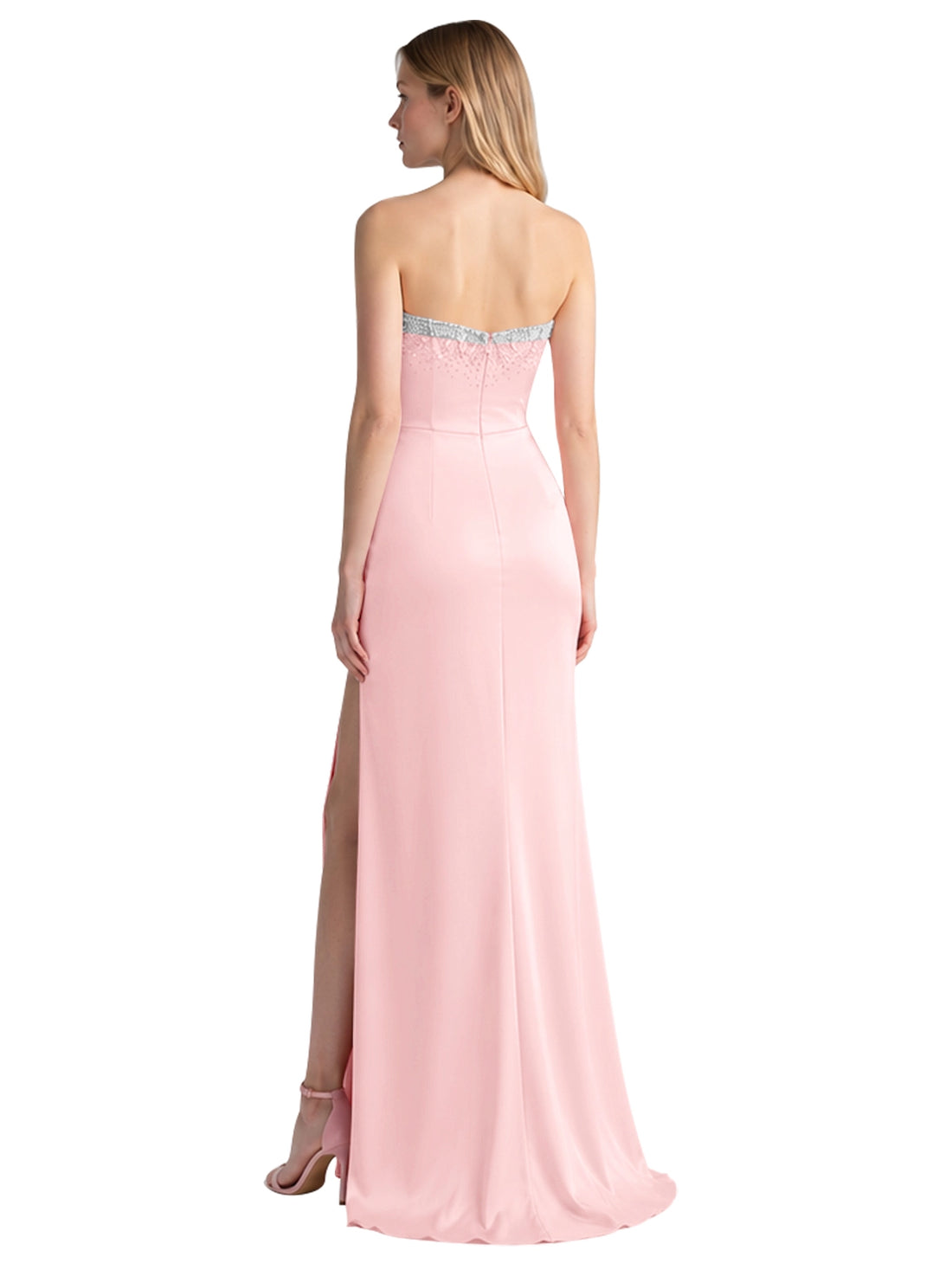 Beaded High Slit Prom Dress 