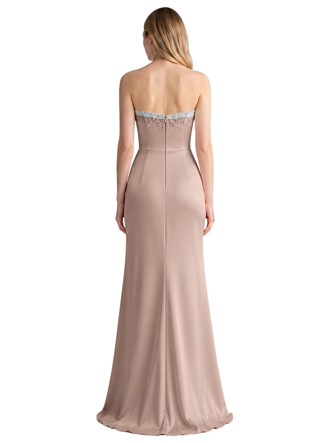 Beaded High Slit Prom Dress 