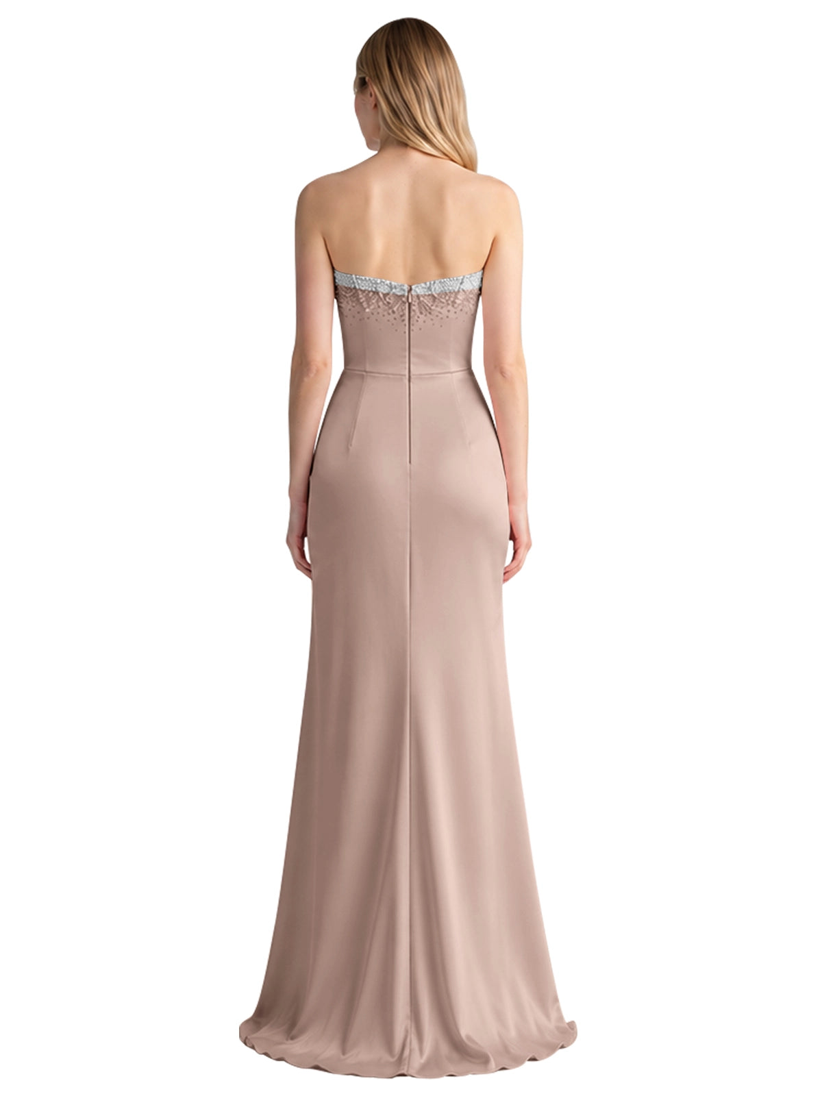 Beaded High Slit Prom Dress 