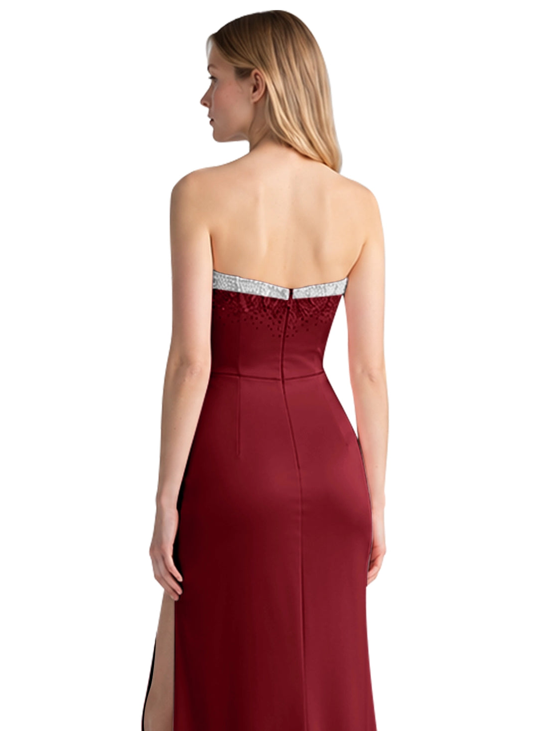 Beaded High Slit Prom Dress 