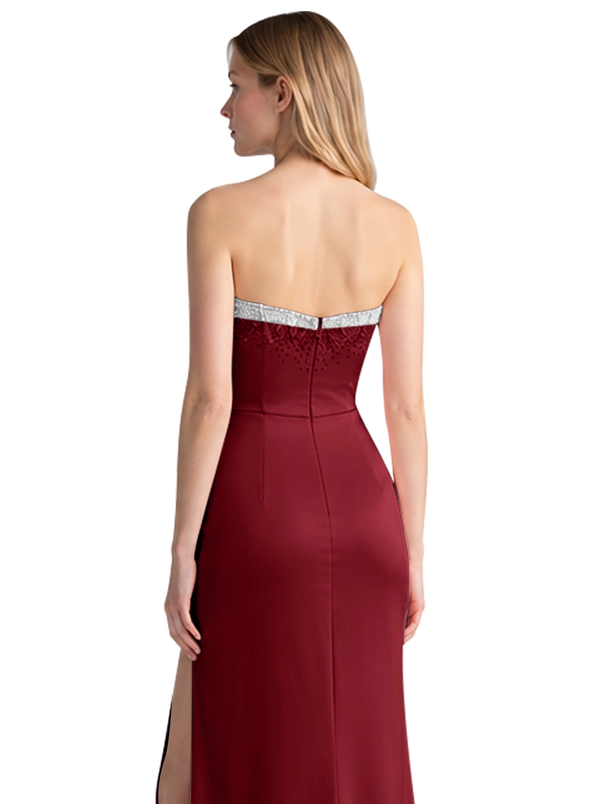 Beaded High Slit Prom Dress 