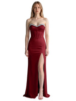 Beaded High Slit Prom Dress 