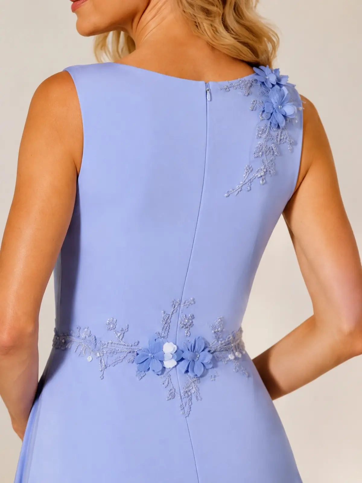 A Line Mother of the Bride Dress with 3D Flowers