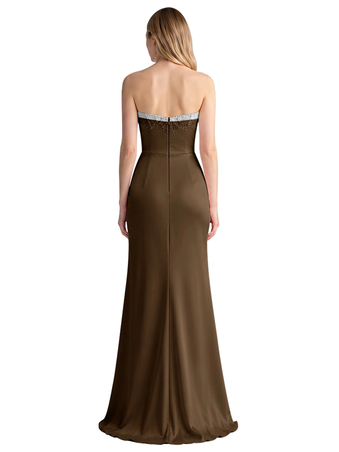 Beaded High Slit Prom Dress 