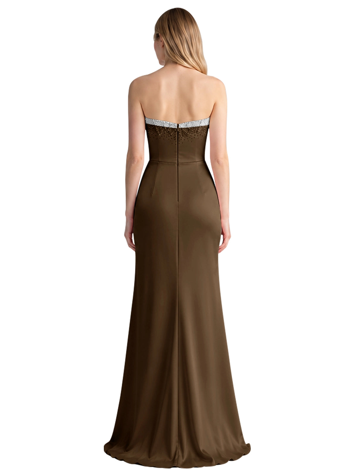 Beaded High Slit Prom Dress 
