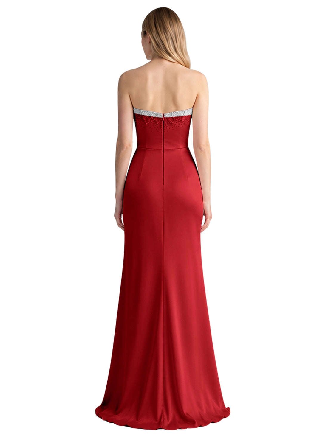 Beaded High Slit Prom Dress 