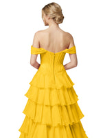 Tiered Off The Shoulder Prom Dress 
