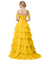 Tiered Off The Shoulder Prom Dress 