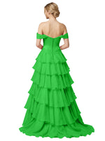 Tiered Off The Shoulder Prom Dress 