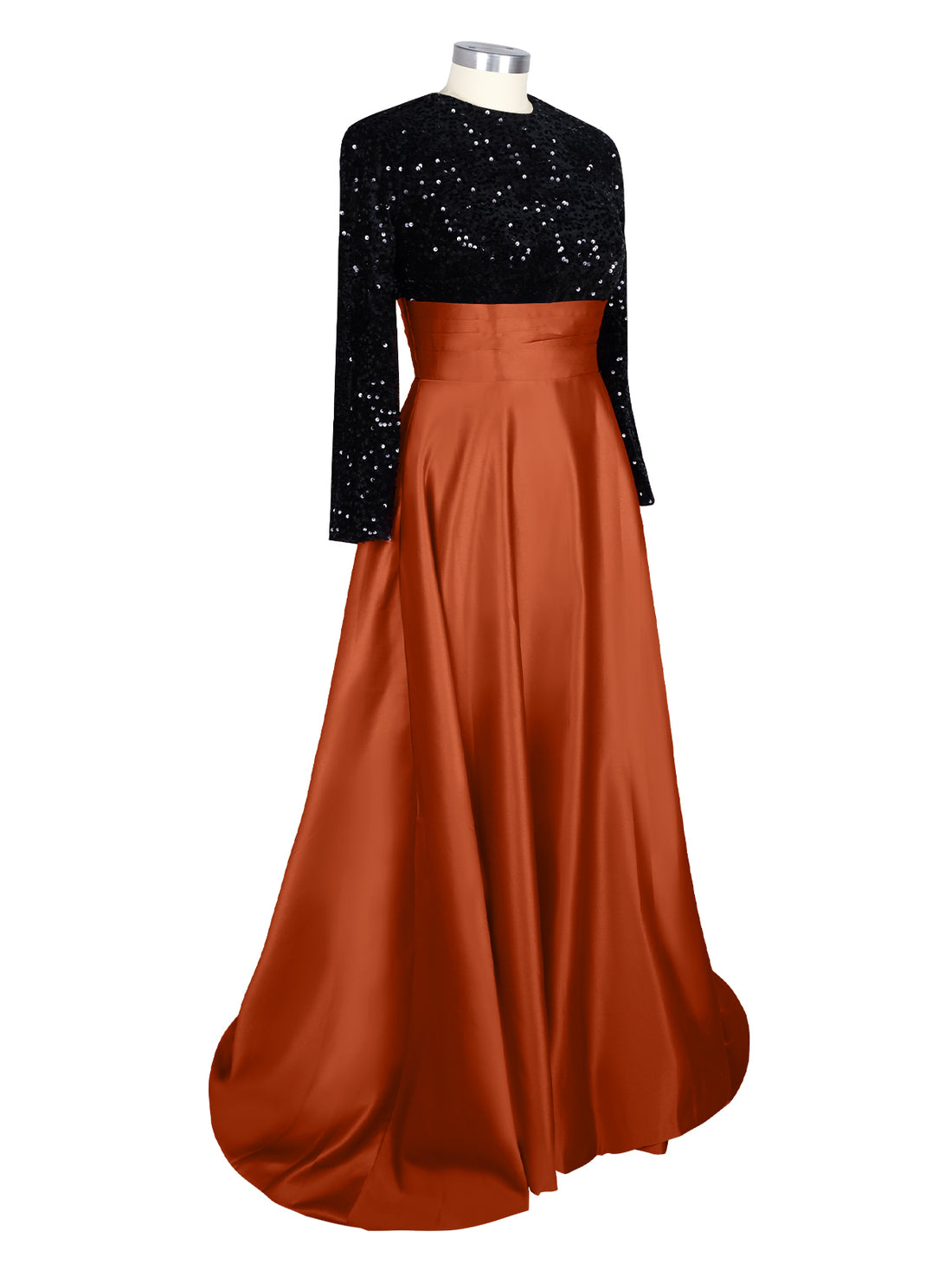 Sequin Jewel Neckline Prom Dress 