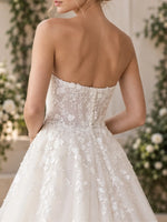 A-Line Tulle Wedding Dress with Applique Details