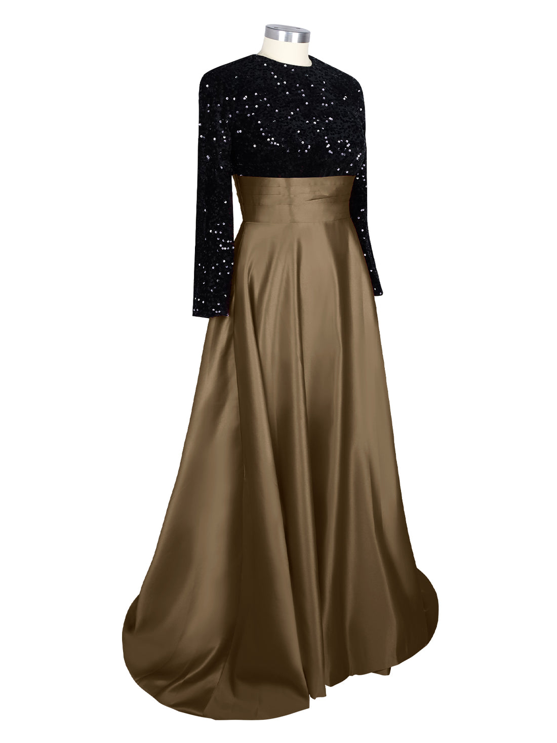 Sequin Jewel Neckline Prom Dress 