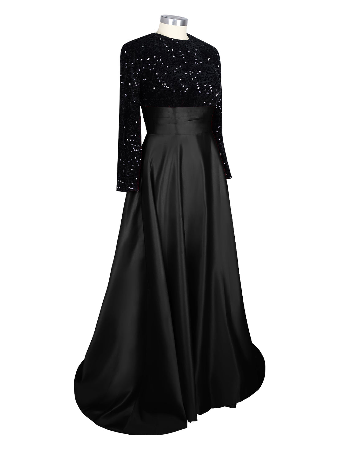 Sequin Jewel Neckline Prom Dress 