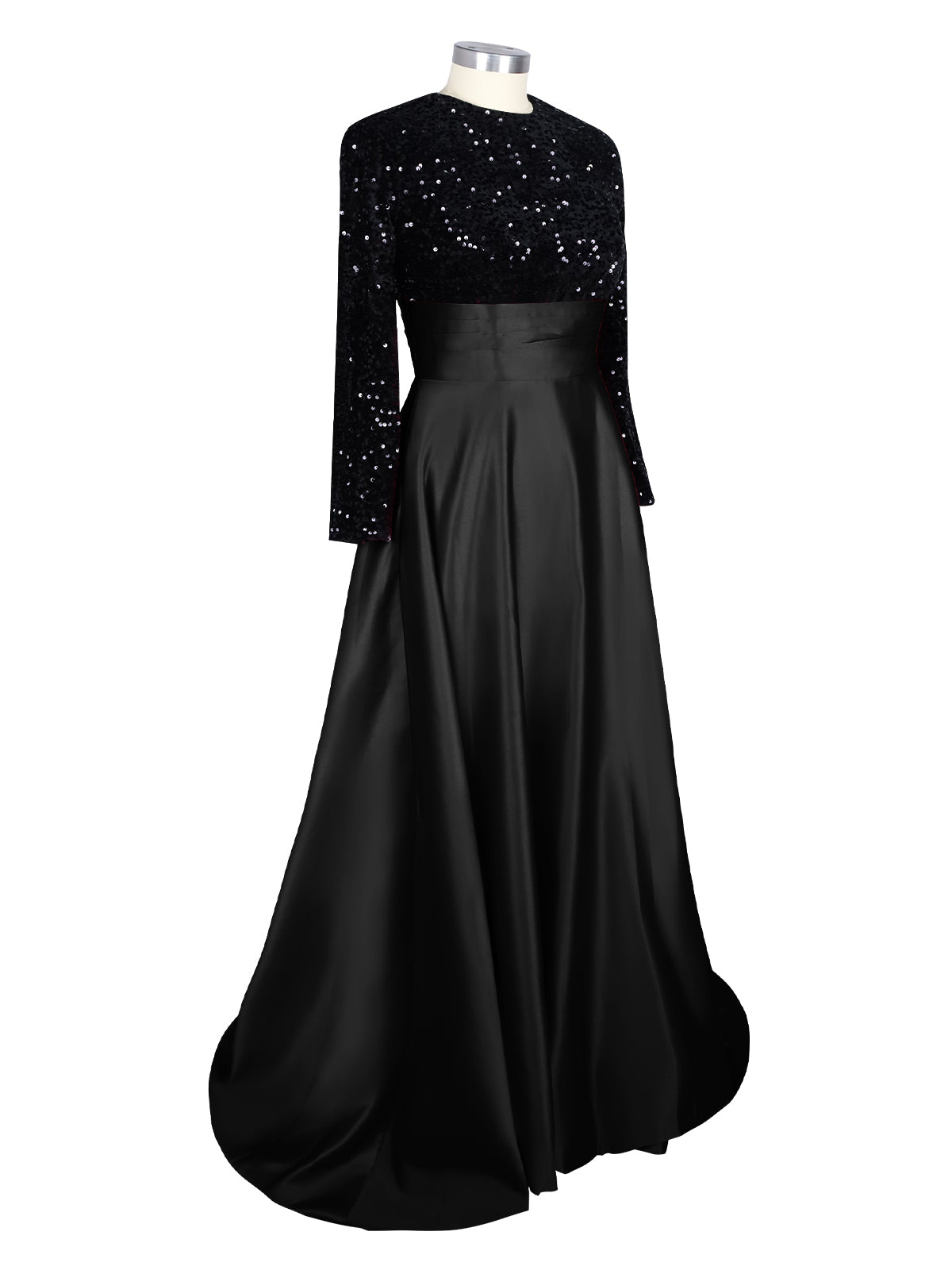Sequin Jewel Neckline Prom Dress 