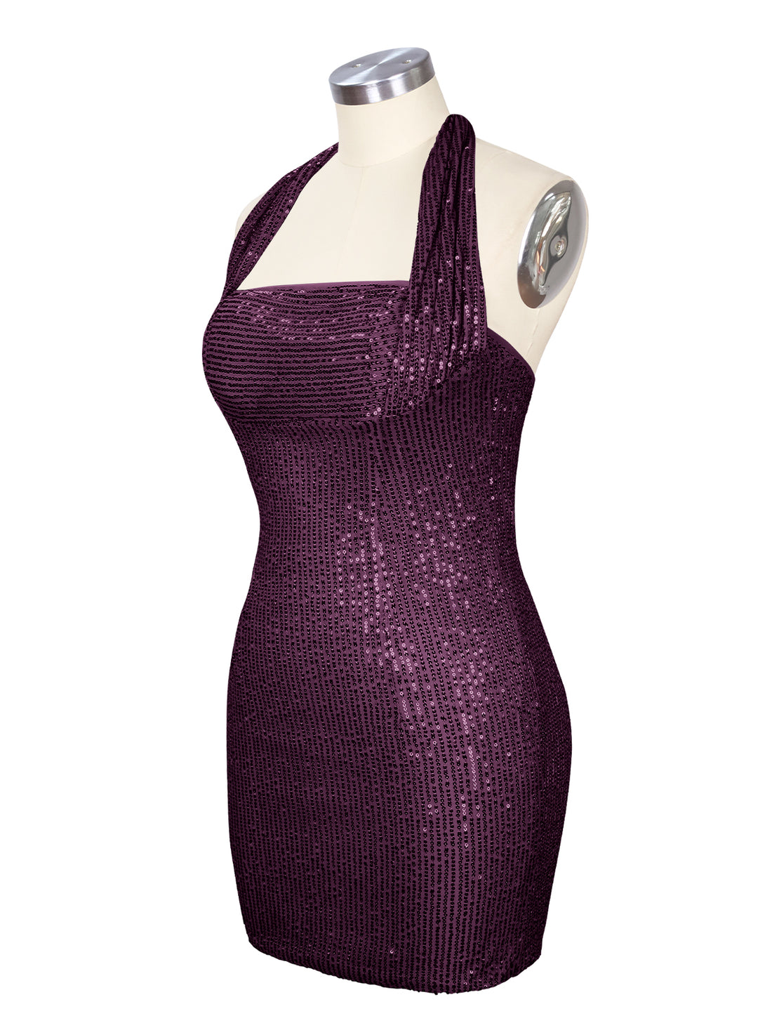 Halter Sequin Sheath Mini Dress 