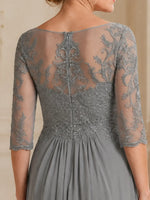 A-line Appliqued Mother of the Bride Dress