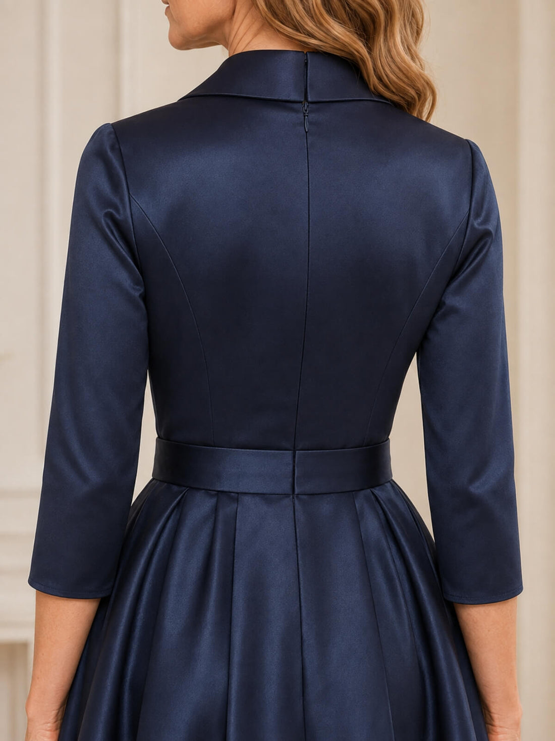 Surplice Neck Mother of the Bride Dress with Sash