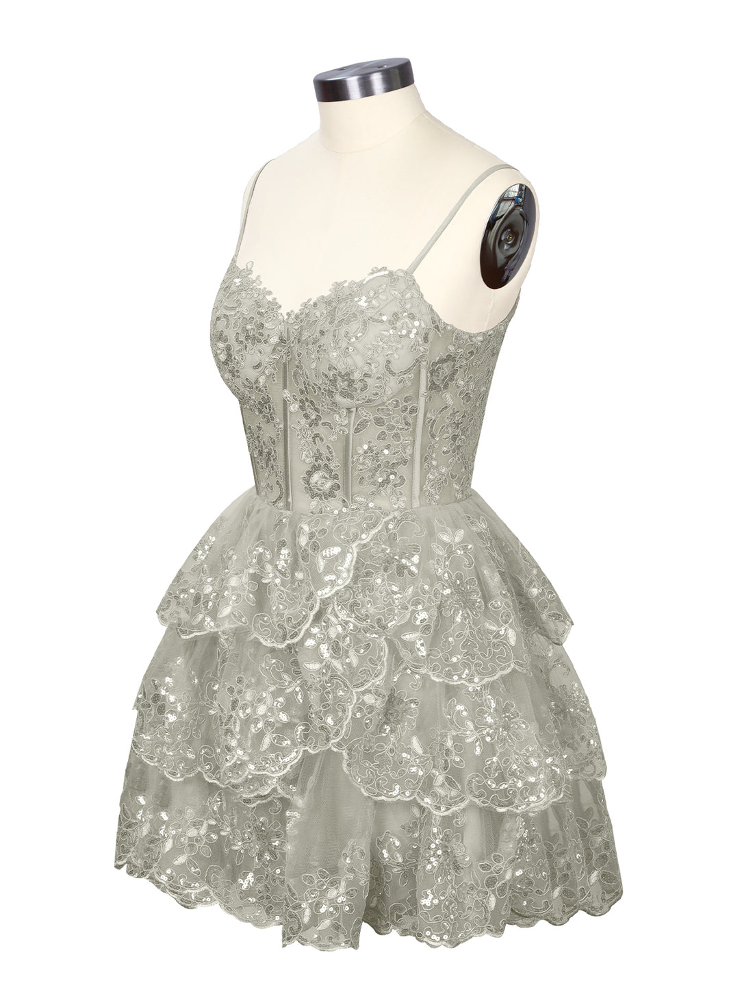 Sequin Appliques Mini Dress 