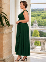 Two-piece Mother of the Bride Dress with Ruffle Design-Plus Size