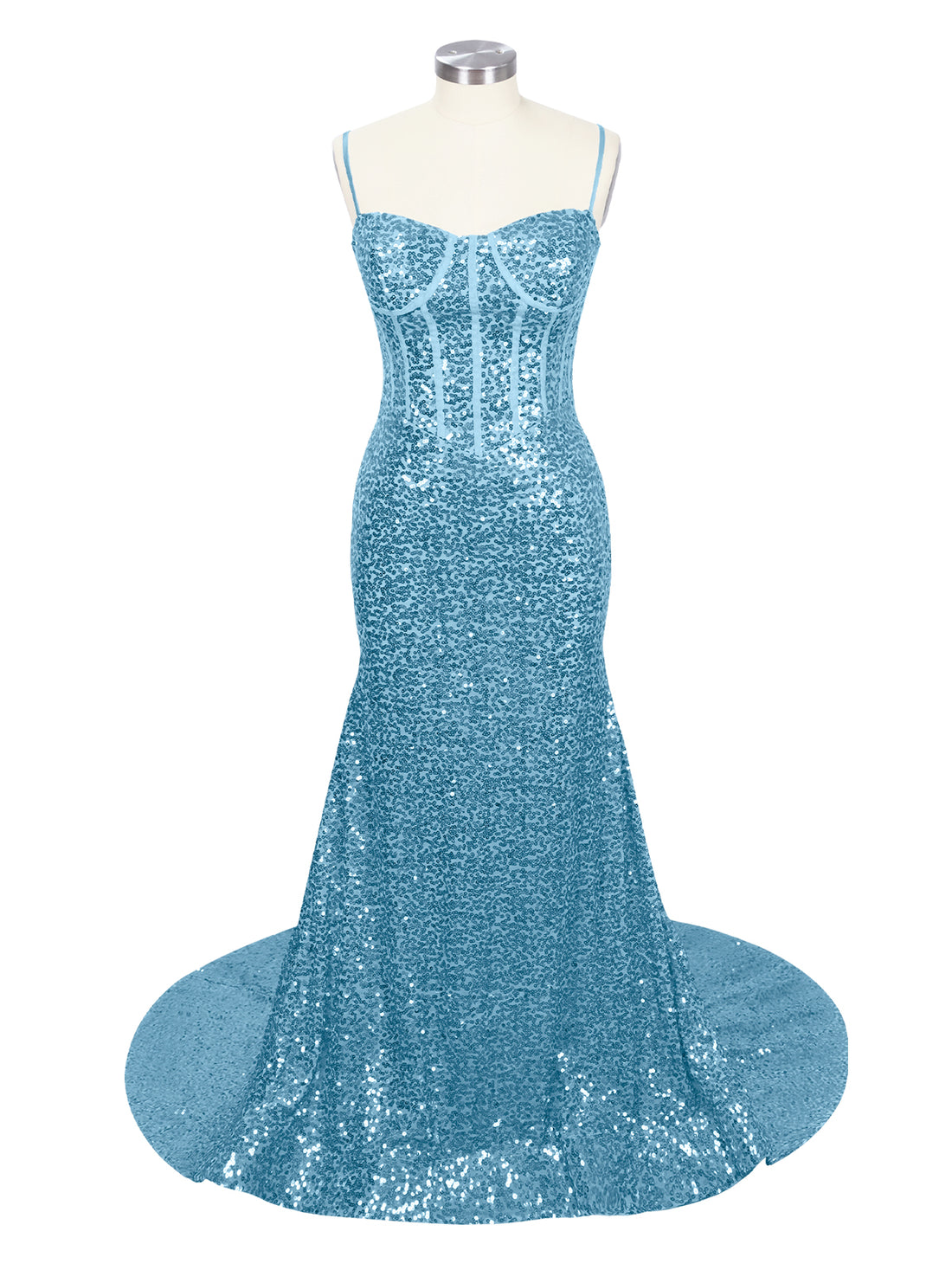 Spaghetti Sheath Prom Dress 