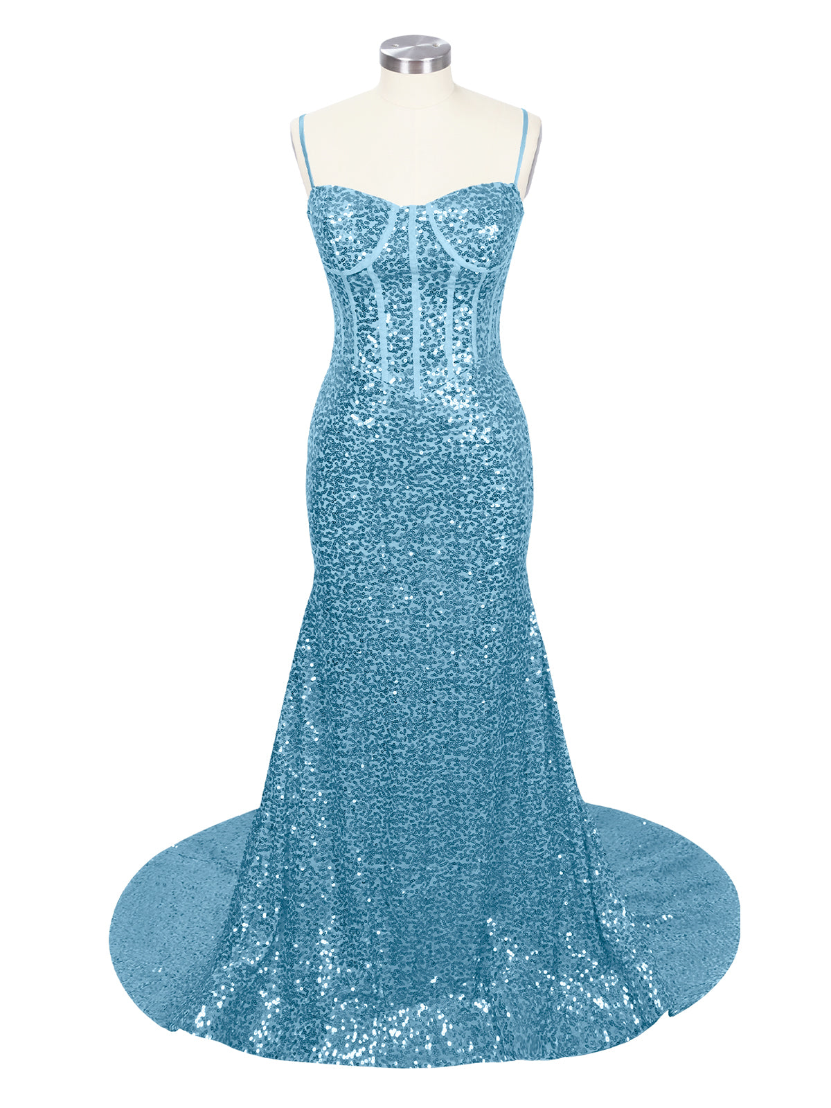 Spaghetti Sheath Prom Dress 