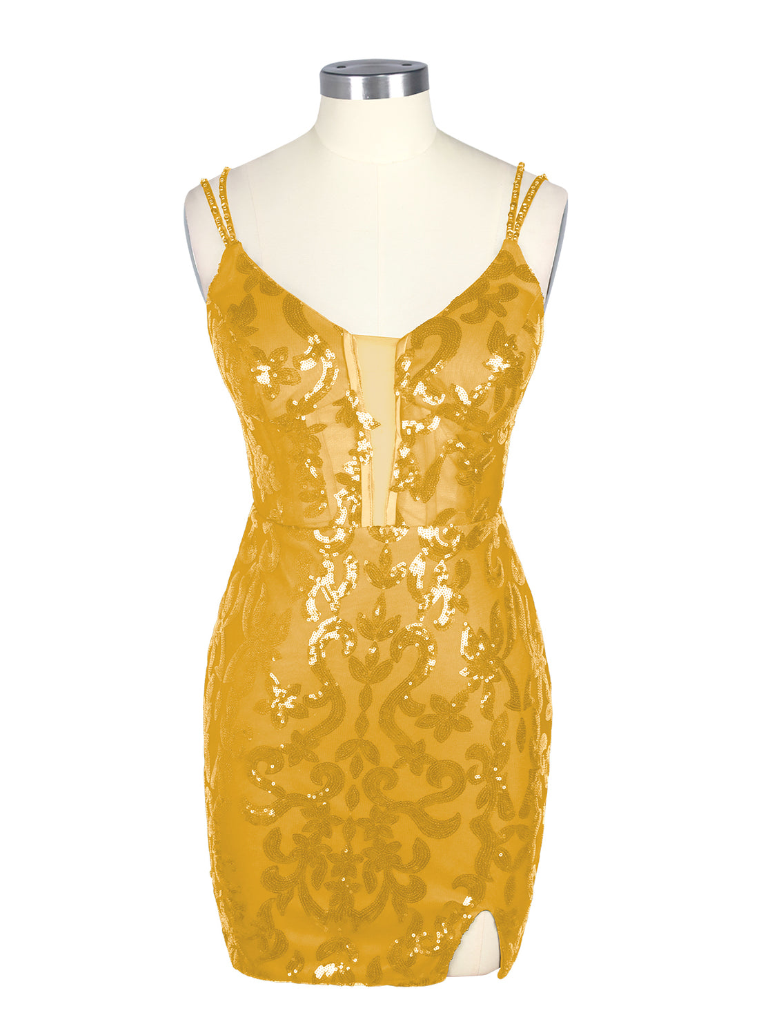 Double Spaghetti Bodycon Mini Dress 