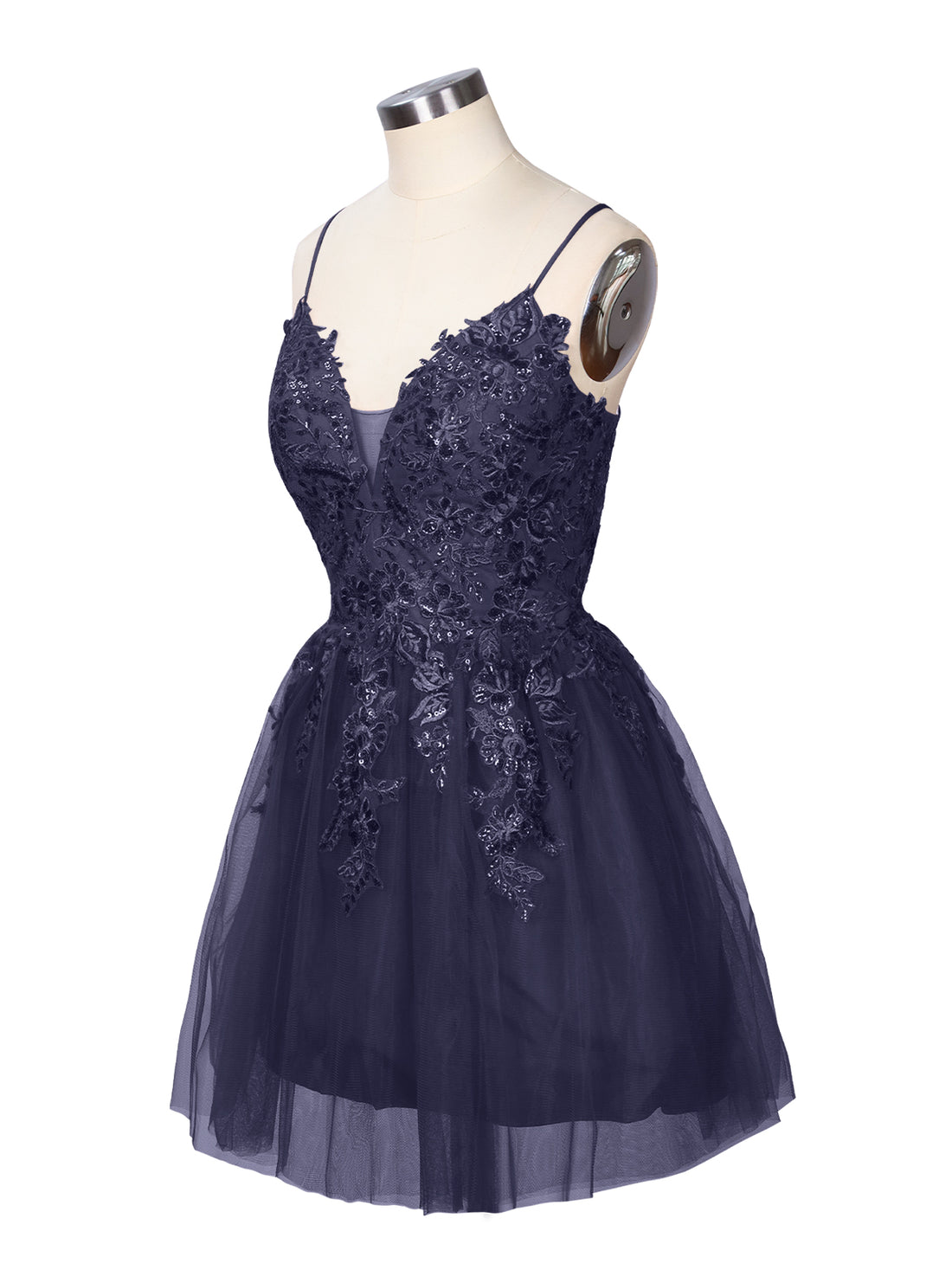 Applique Soft Tulle Mini Dress 