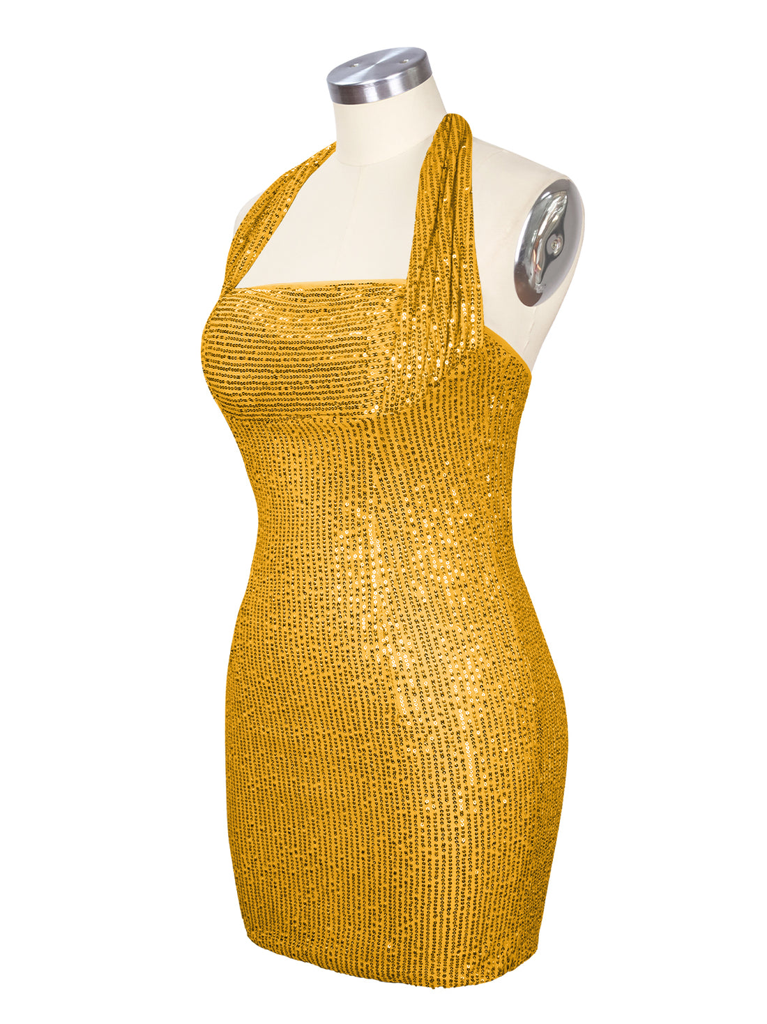 Halter Sequin Sheath Mini Dress 