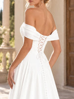 Off-the-Shoulder Beaded Wedding Dress