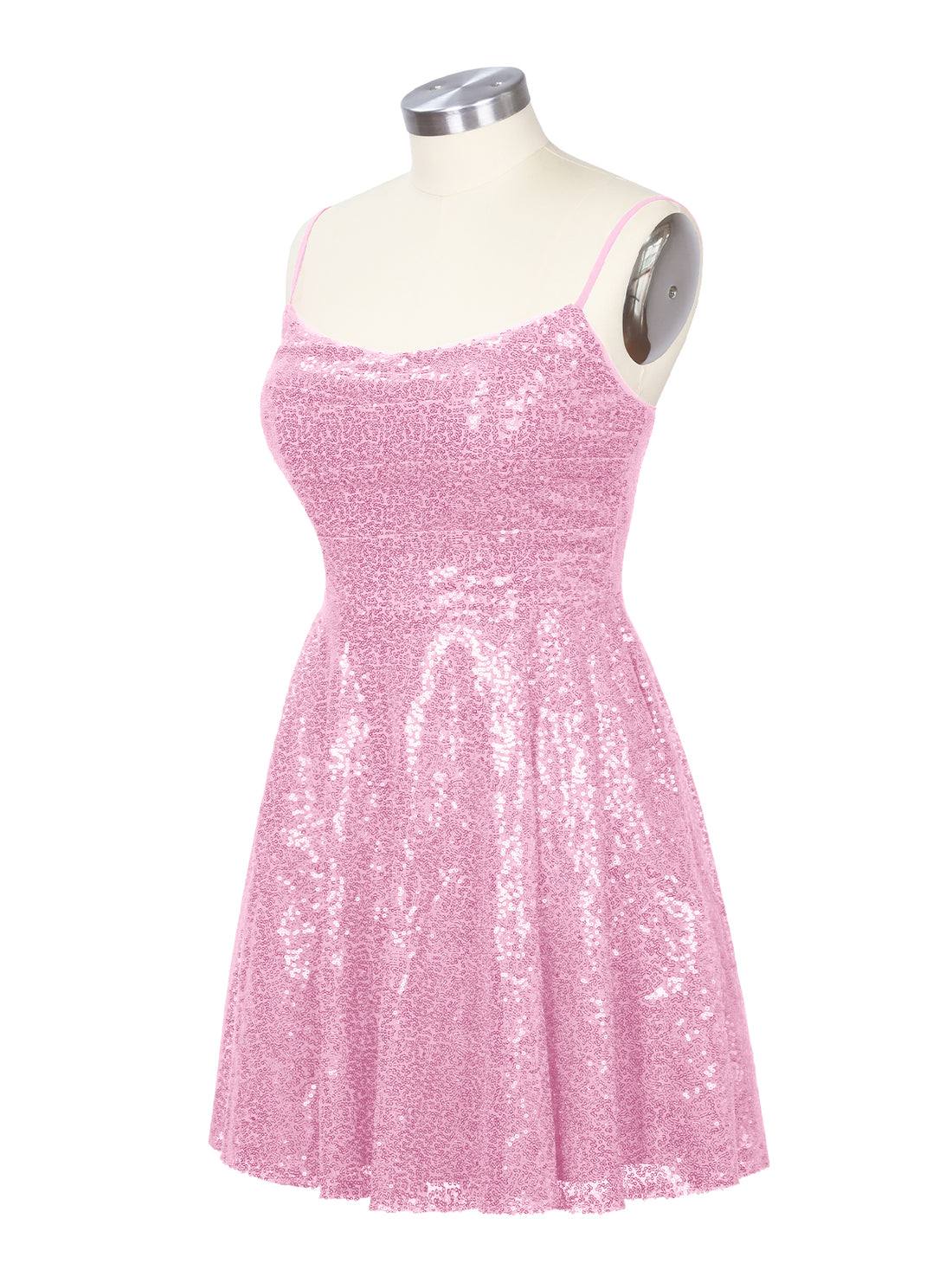 Sequin Scoop Neckline Mini Dress 