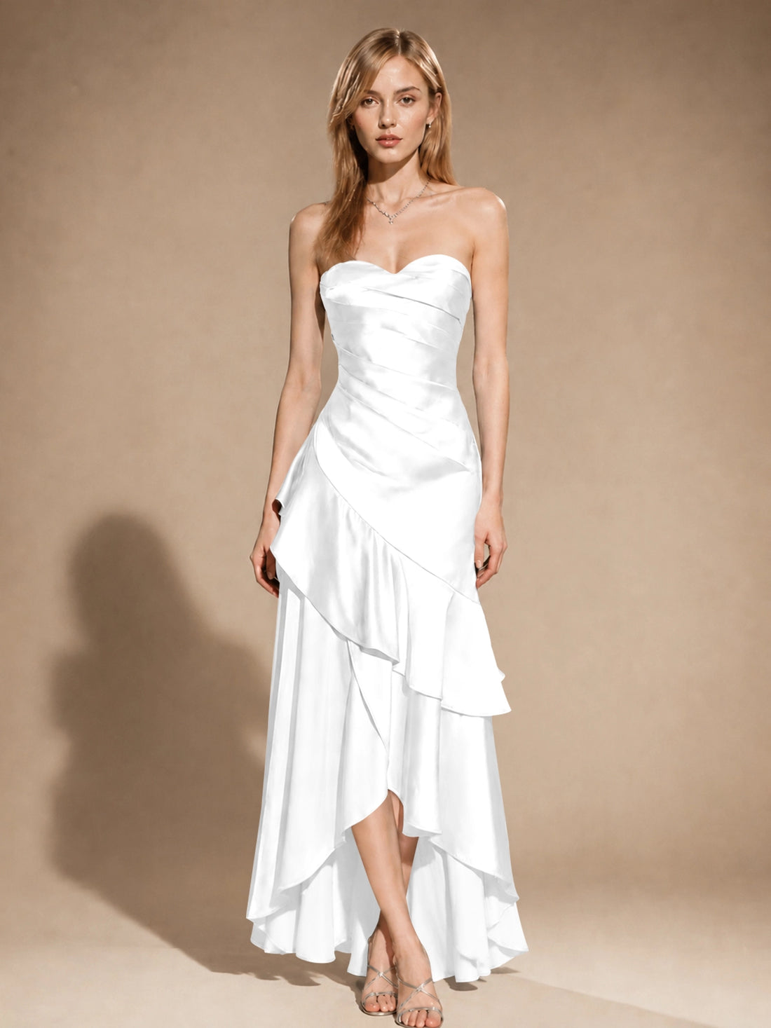Strapless Prom Dress with Tiered Ruffles 