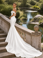Mermaid Wedding Dress with Covered Buttons